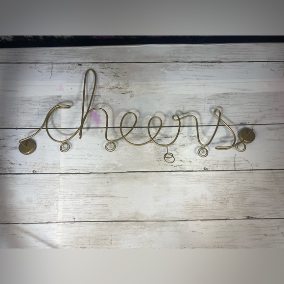 Other - CHEERS Hanging Gold Tone Wall Decor